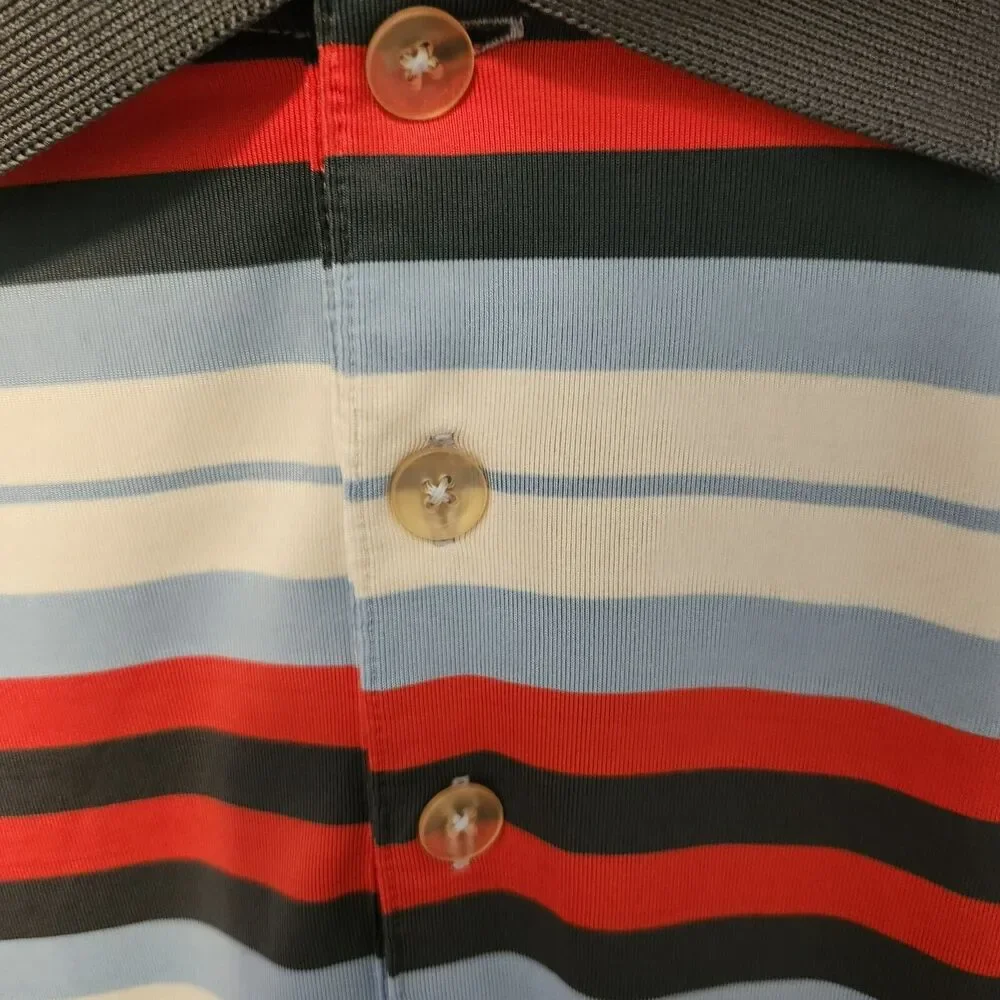 Nike Golf Tour Performance Dri Fit Striped Polo Shirt Mens Large Blue Striped